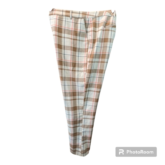 Abercrombie And Fitch Plaid Ankle Pants Womens XL High Waisted Wide Leg - Picture 2 of 13
